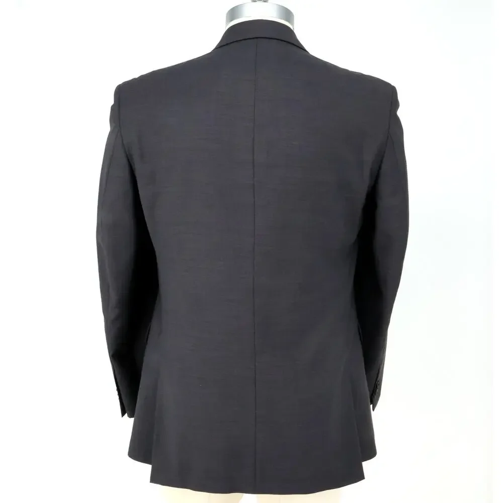 Kenneth Cole Sport Coat Mens 42R Dark Gray Wool Jacket Lined Blazer Preppy